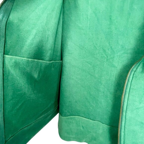 Soul + Sky Velour Fleece Vest Green Women’s L | Athleisure Sustainable Zip-Front - Picture 9 of 16